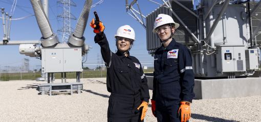 TotalEnergies Danish Fields Solar Farm (Texas, USA), Operators wearing their PPE in the electrical substation